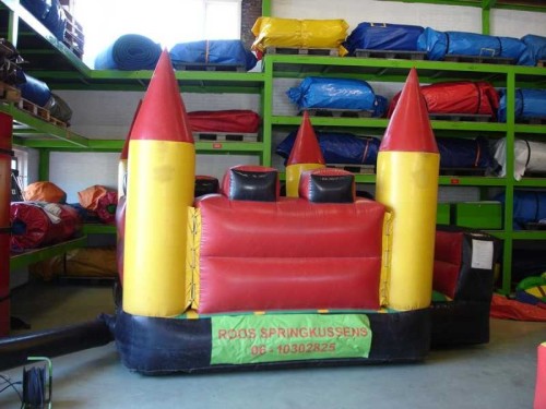 Springkussen Kasteel (rood/geel)